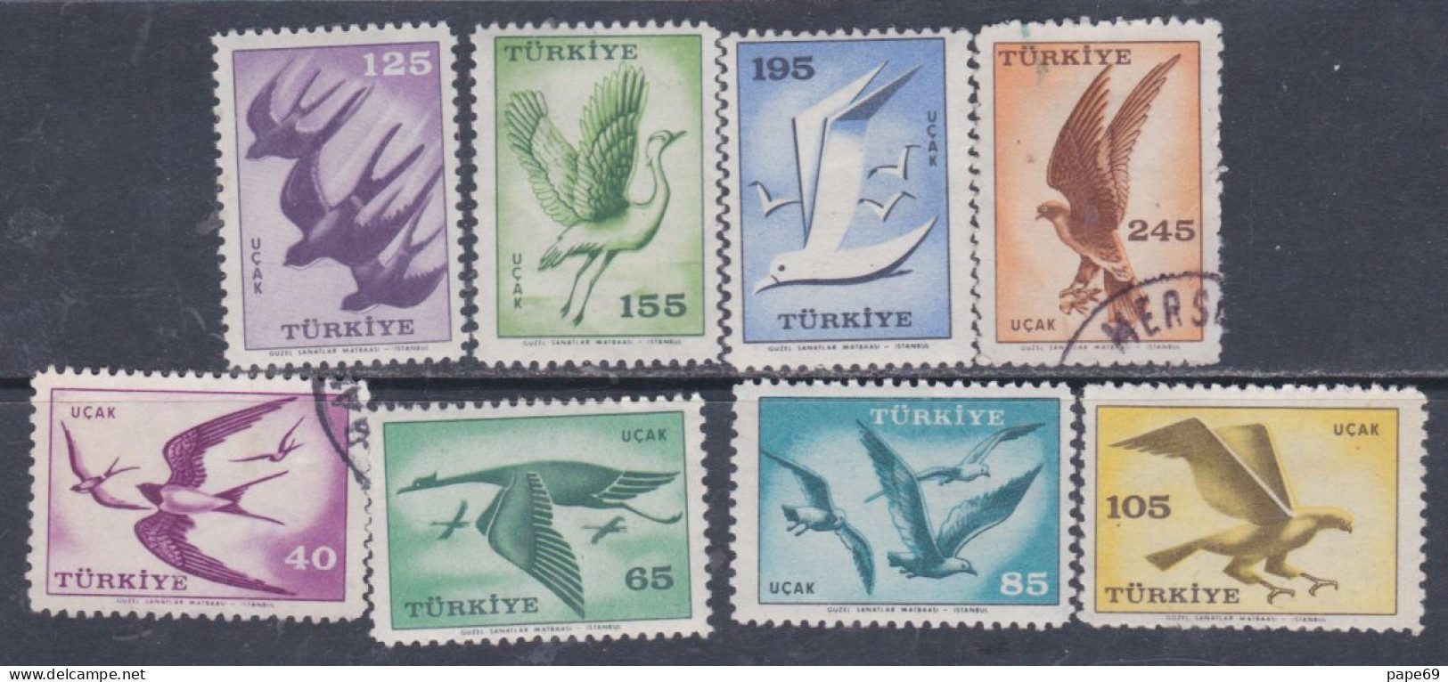 Turquie P. A. N° 39 / 46 X O  Oiseaux Les 8 Valeurs Trace De Charnière ( Les 39 Et 46 Oblitérées) Sinon TB - Luftpost