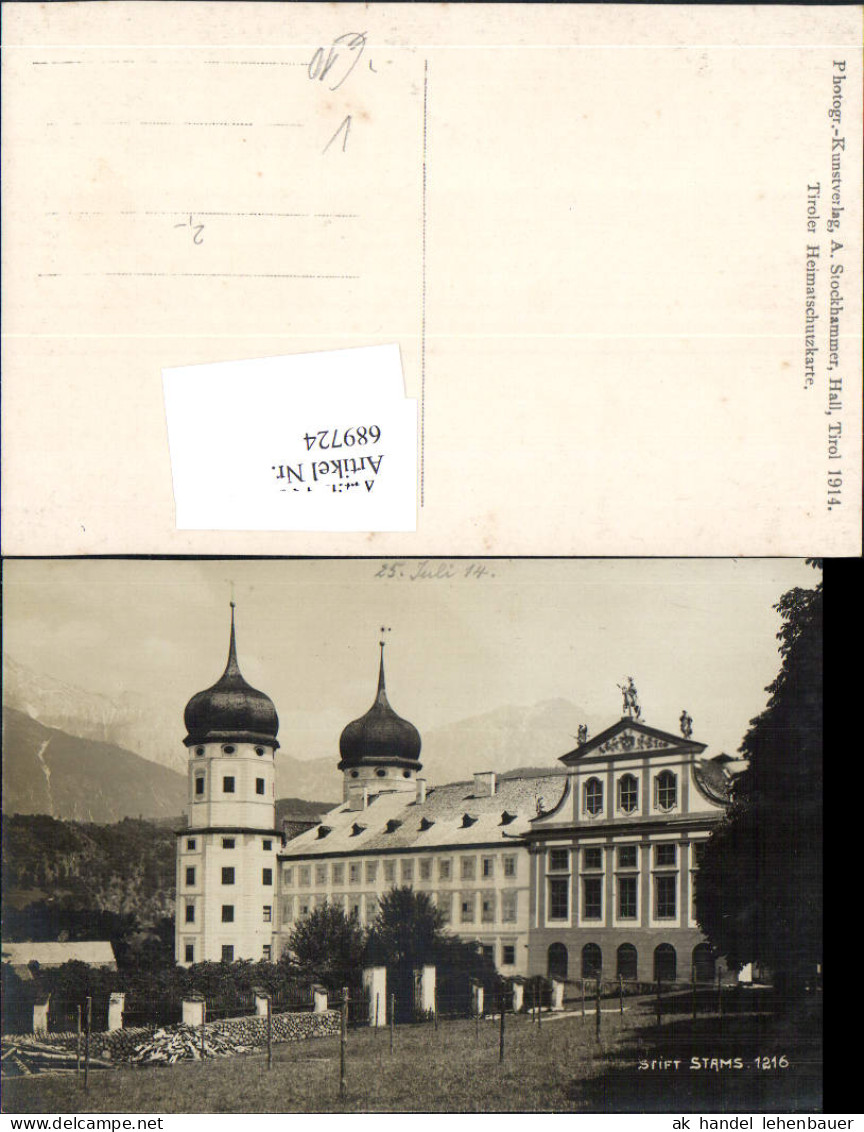 689724 Stams In Tirol Stift 1914 Pub A. Stockhammer 1216 - Stams