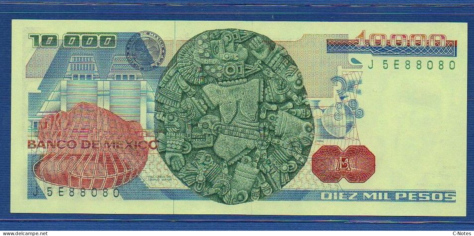 MEXICO - P. 84c – 10000 Pesos 1983 UNC, S/n FS J5E88080 - Green & Blue Serial # - Mexique