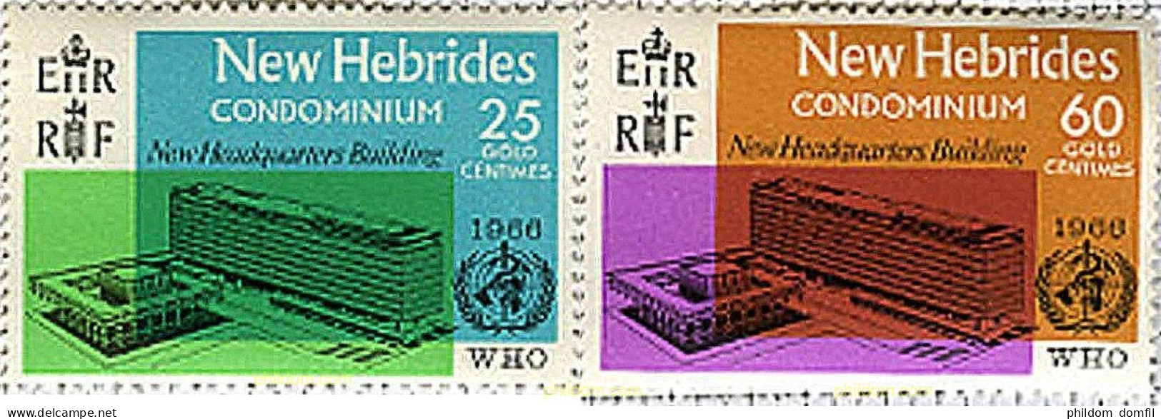 623637 MNH NUEVAS HEBRIDAS 1966 ORGANIZACIO MUNDIAL DE LA SALUD - NUEVO EDIFICIO - WHO