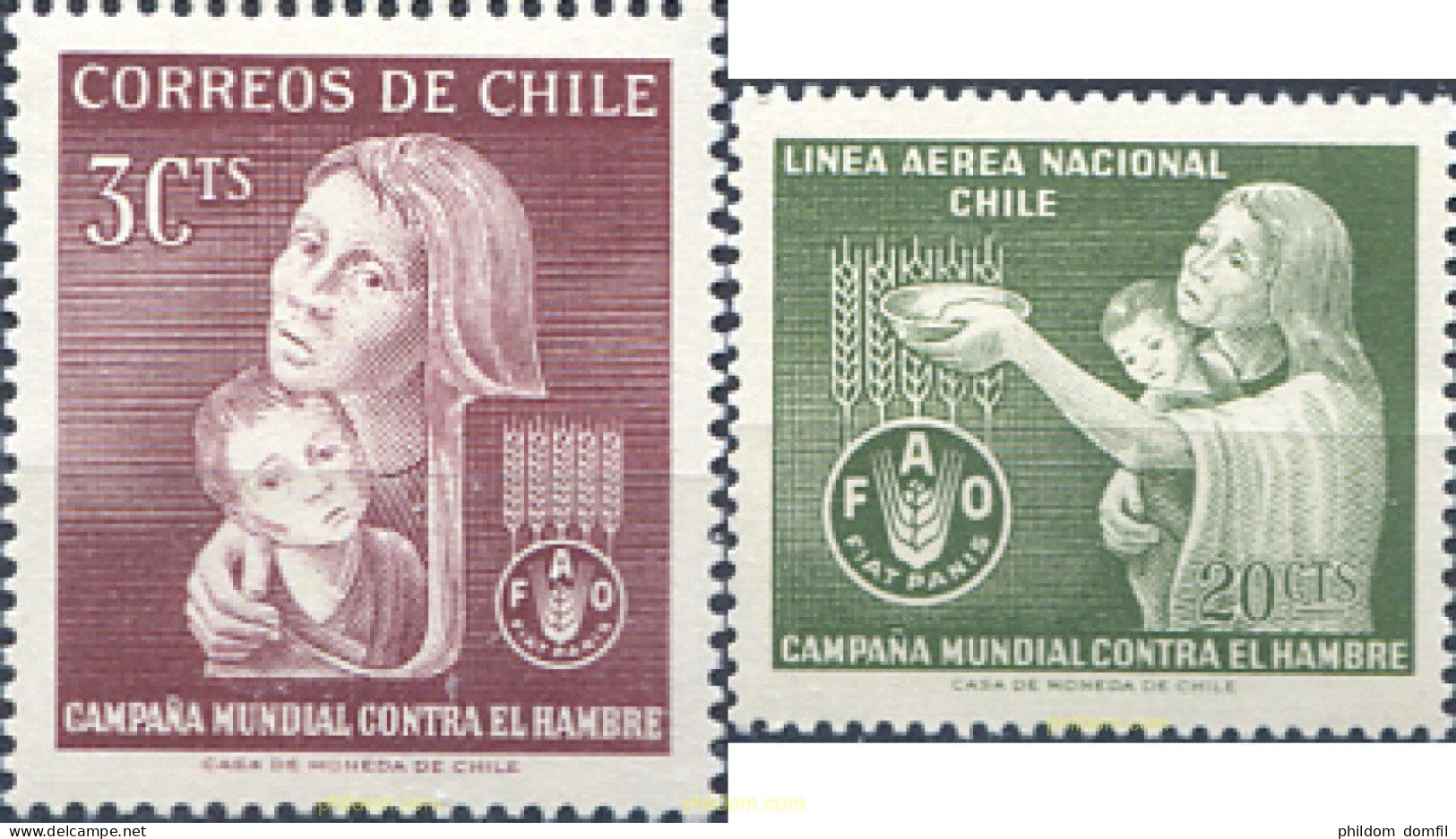 303258 MNH CHILE 1963 CAMPAÑA MUNDIAL CONTRA EL HAMBRE - ACF - Aktion Gegen Den Hunger