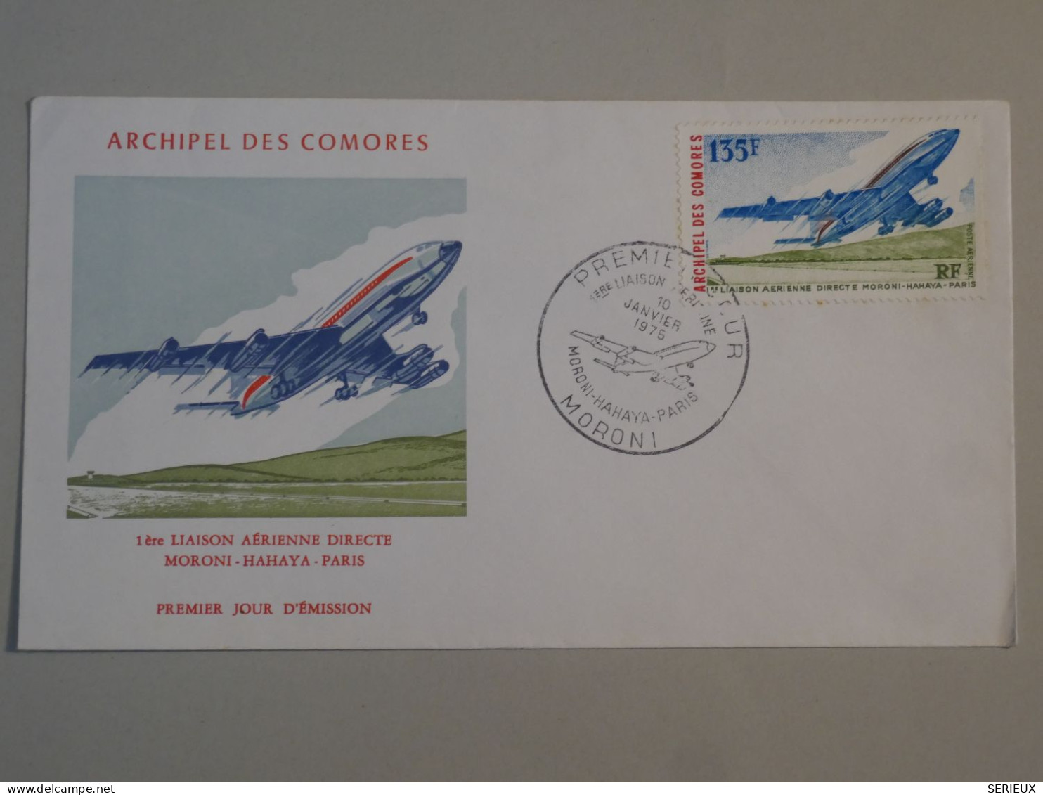 AX20  COMORES  BELLE  CARTE FDC 1975  MORONI    .FRANCE +PA N°65+  AFFR. PLAISANT+ + - Lettres & Documents