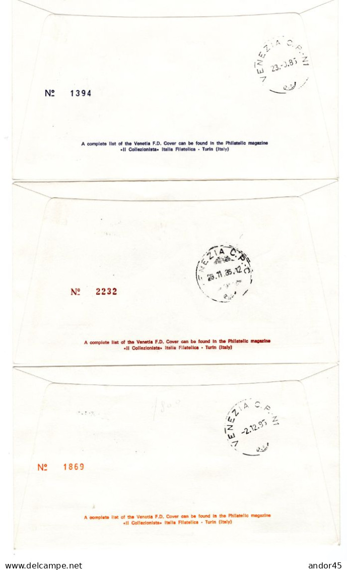 1985 ANNATA COMPLETA SU FDC VENEZIA SASS 1154-1175  Cv -------- - Cartas & Documentos