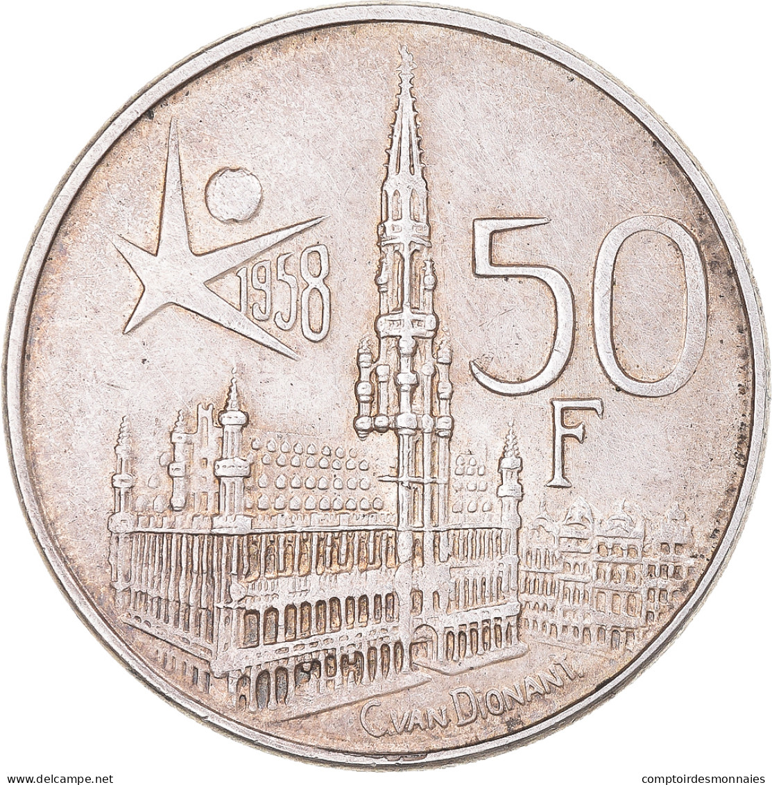 Monnaie, Belgique, Baudouin I, Brussels World Fair, 50 Francs, 1958, Bruxelles - 50 Francs