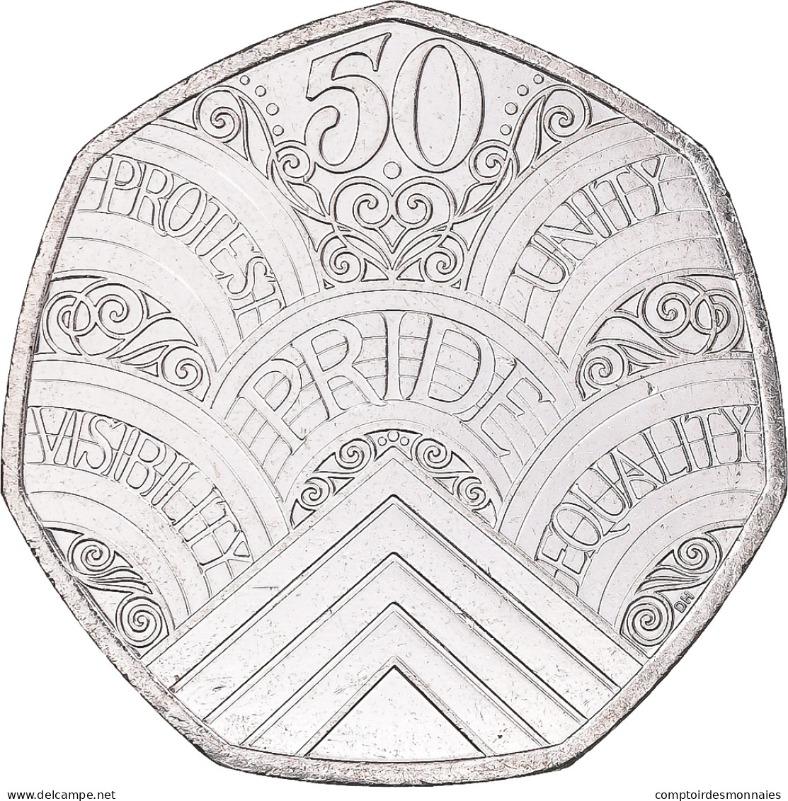 Monnaie, Gibraltar, 50 Pence, 2022, Fierté., SPL, Cupro-nickel - Gibraltar