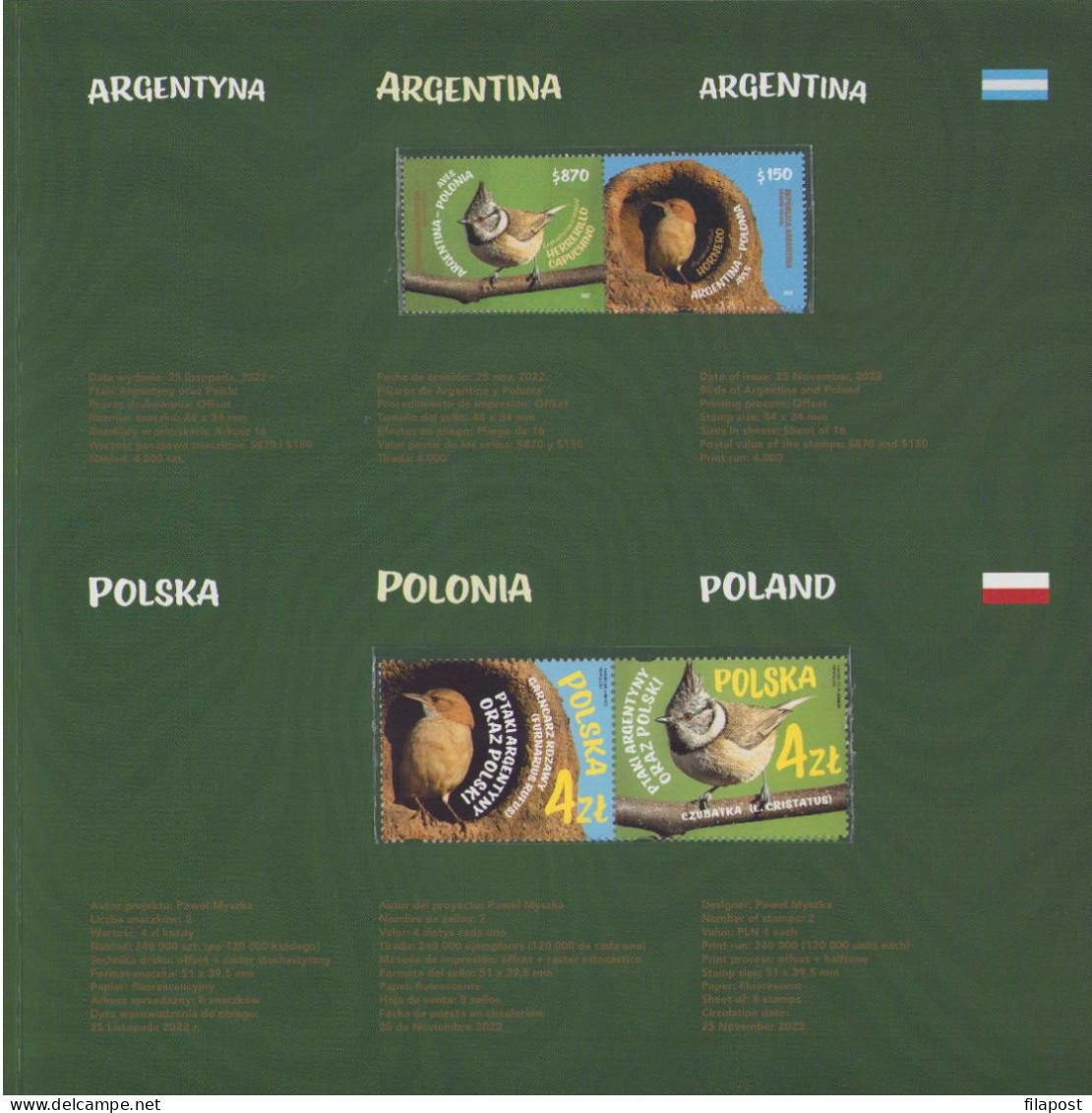 Poland 2023 Booklet - Joint Issue / Birds Of Argentina And Poland, Argentina, Poland, Animals, Birds, Animal - Postzegelboekjes