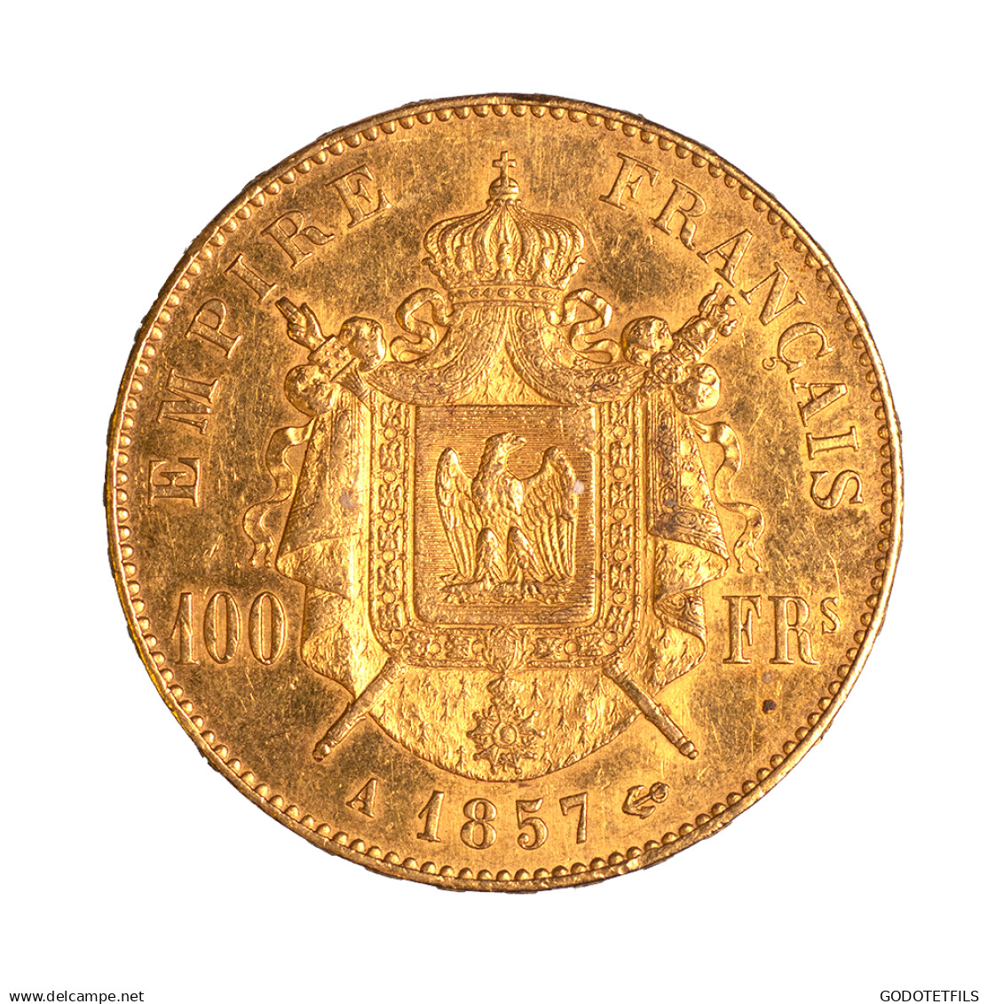 Second Empire - 100 Francs Napoléon III, Tête Nue 1857 Paris - 100 Francs-or