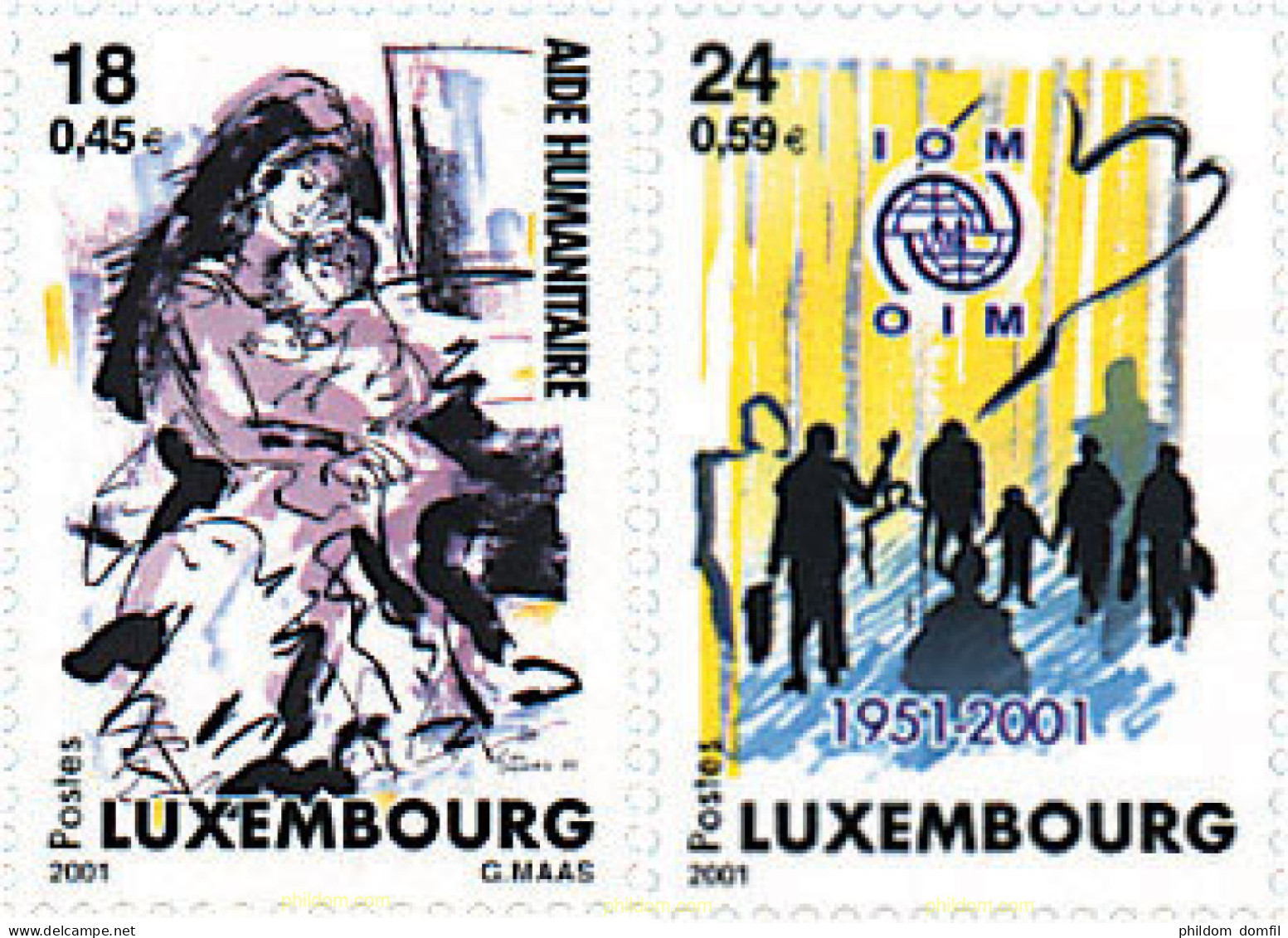 81306 MNH LUXEMBURGO 2001 AYUDA HUMANITARIA - Sonstige & Ohne Zuordnung