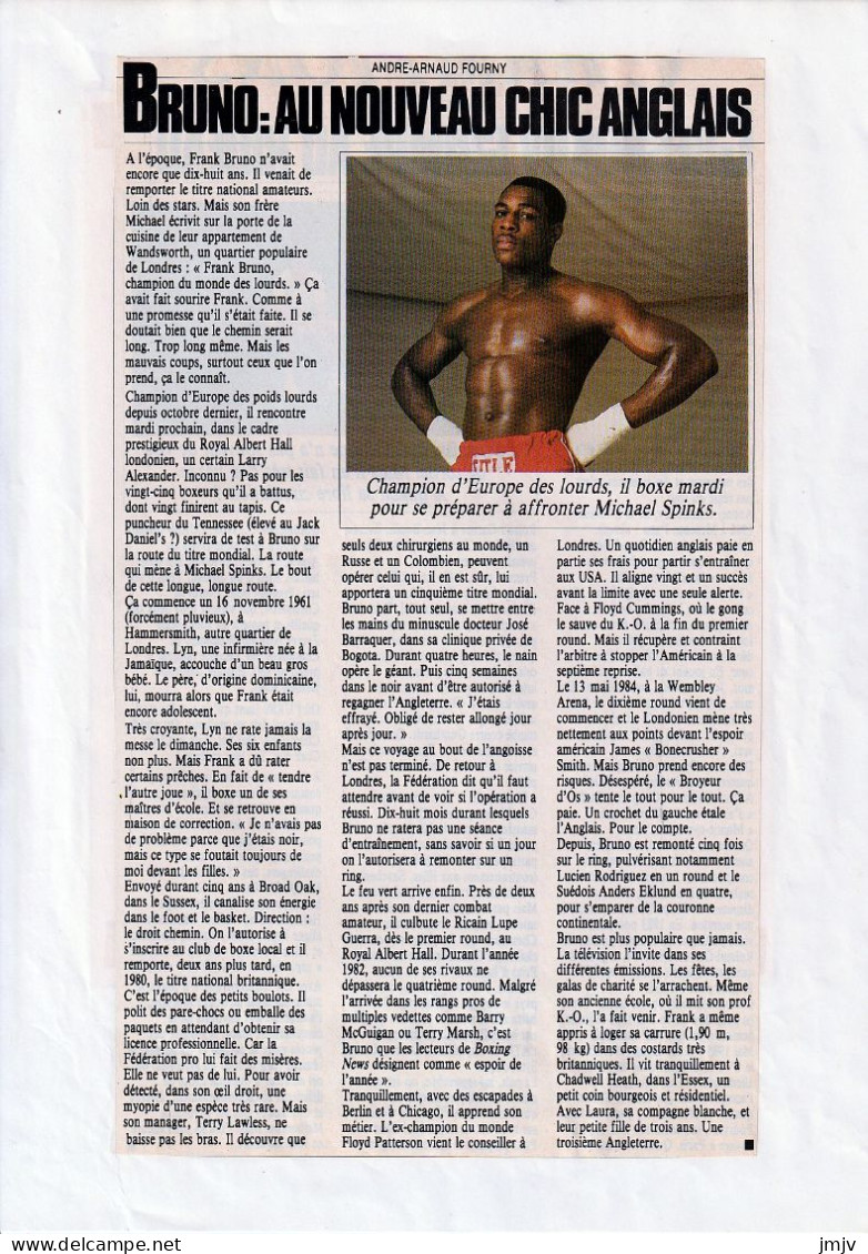 BOXE,  Frank BRUNO - Autógrafos