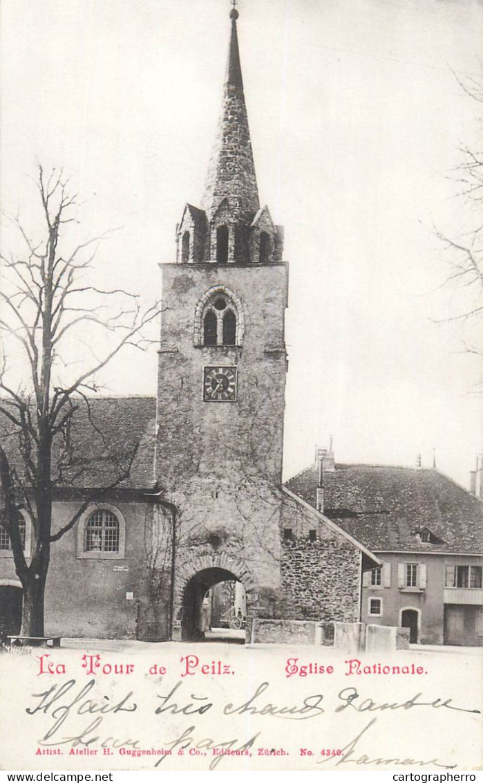 Suisse La Tour De Peilz Eglise Nationale 1901 Correspondence Albert Piguet Sentier - La Tour-de-Peilz