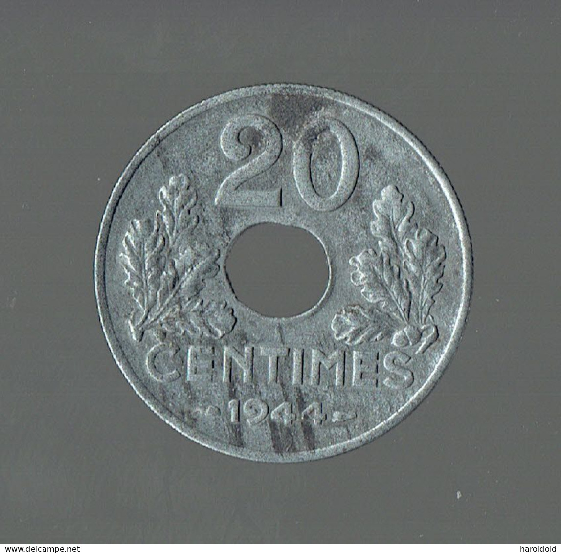 ETAT FRANCAIS - 20 CTS TYPE 20 ZING 1944 TTB+ - 20 Centimes