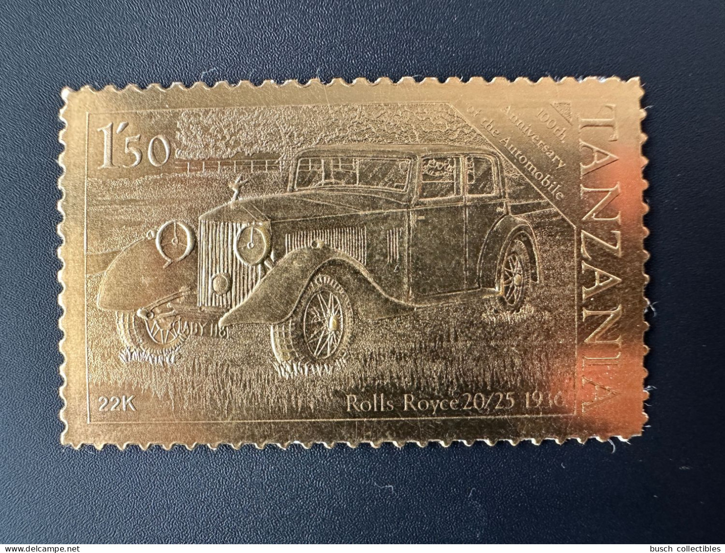 Tanzanie Tanzania 1985 Mi. ? 1'50 Gold Or 100th Anniversary Automobile Car Voiture Auto Rolls Royce Phantom - Tanzanie (1964-...)