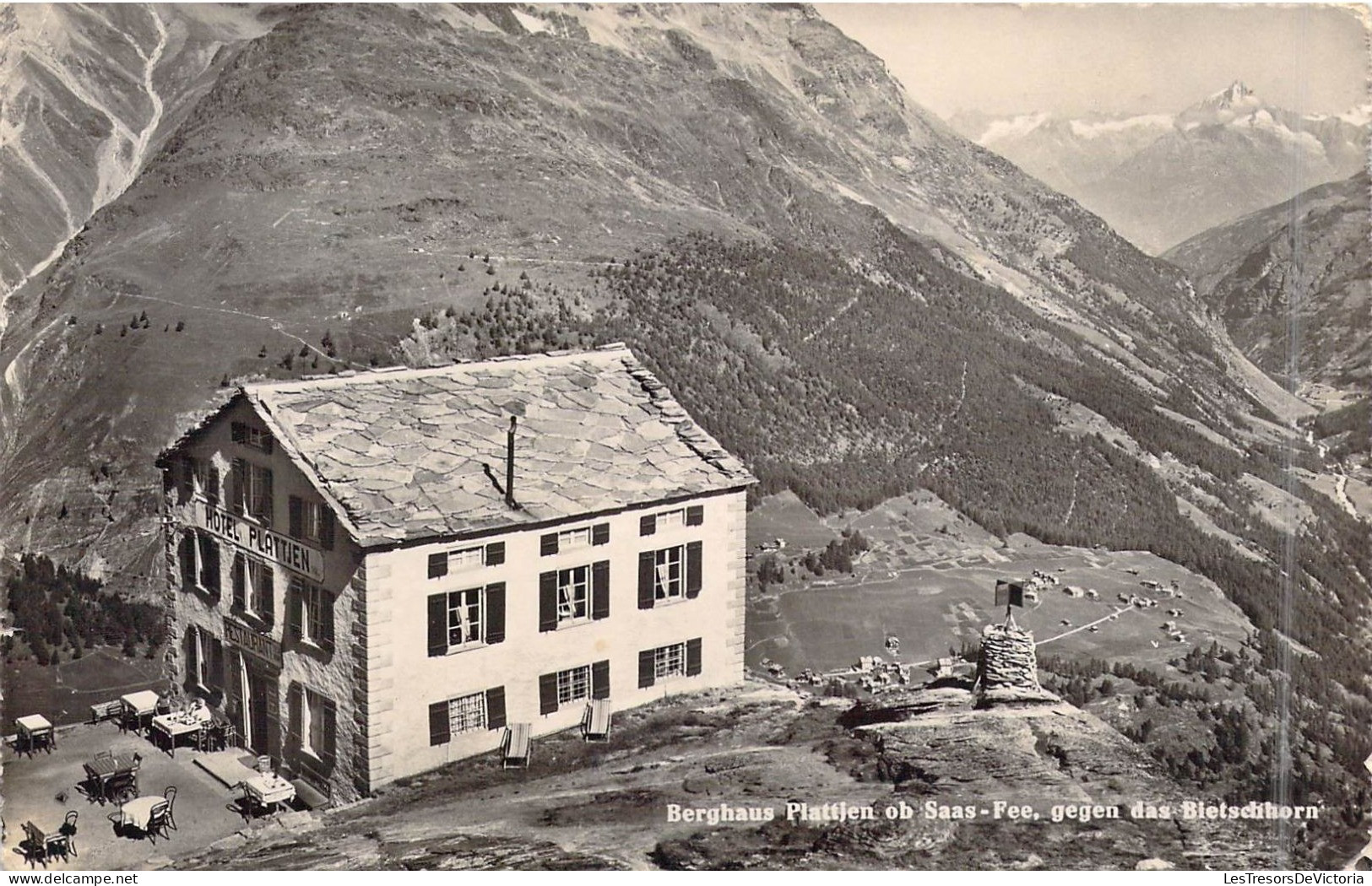 SUISSE - Berghaus Plattjen Ob Saas-Fee - Gegen Das Bletschhorn - Carte Postale Ancienne - Saas Im Prättigau