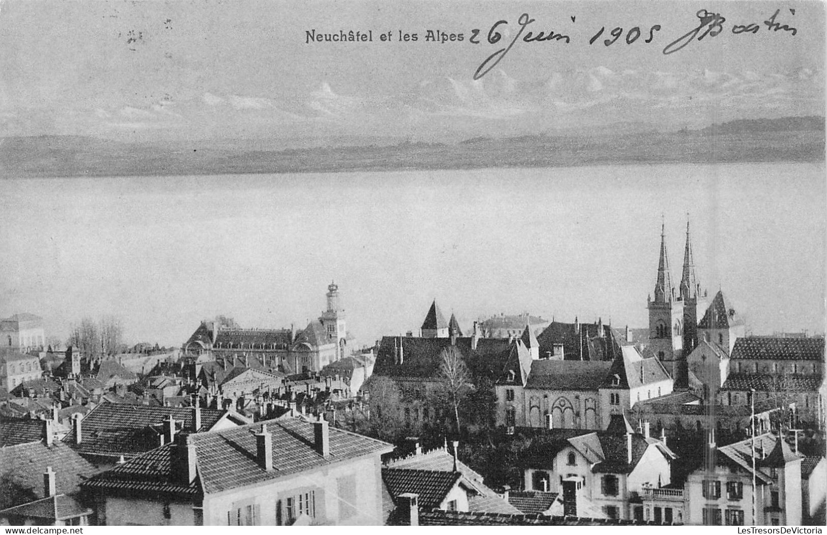 SUISSE - Neuchâtel Et Les Alpes - Carte Postale Ancienne - Neuchâtel