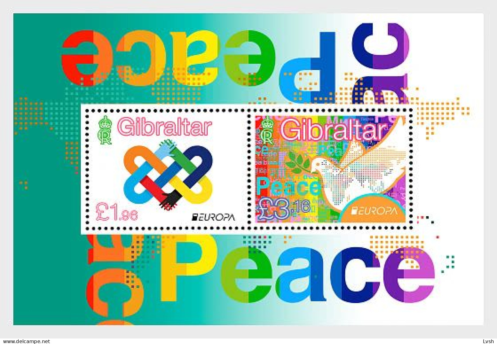 Gibraltar.2023.Europa CEPT.Peace – The Highest Value Of Humanity.s/s ** . - 2023