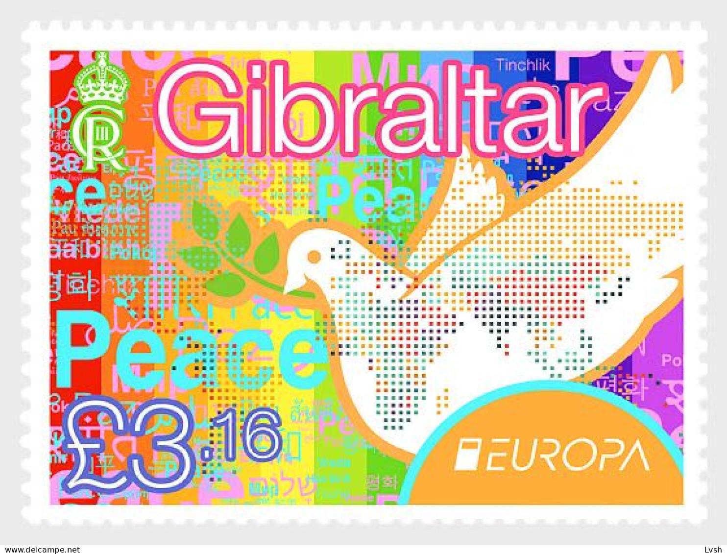 Gibraltar.2023.Europa CEPT.Peace – The Highest Value Of Humanity.1 V./2/ ** . - 2023