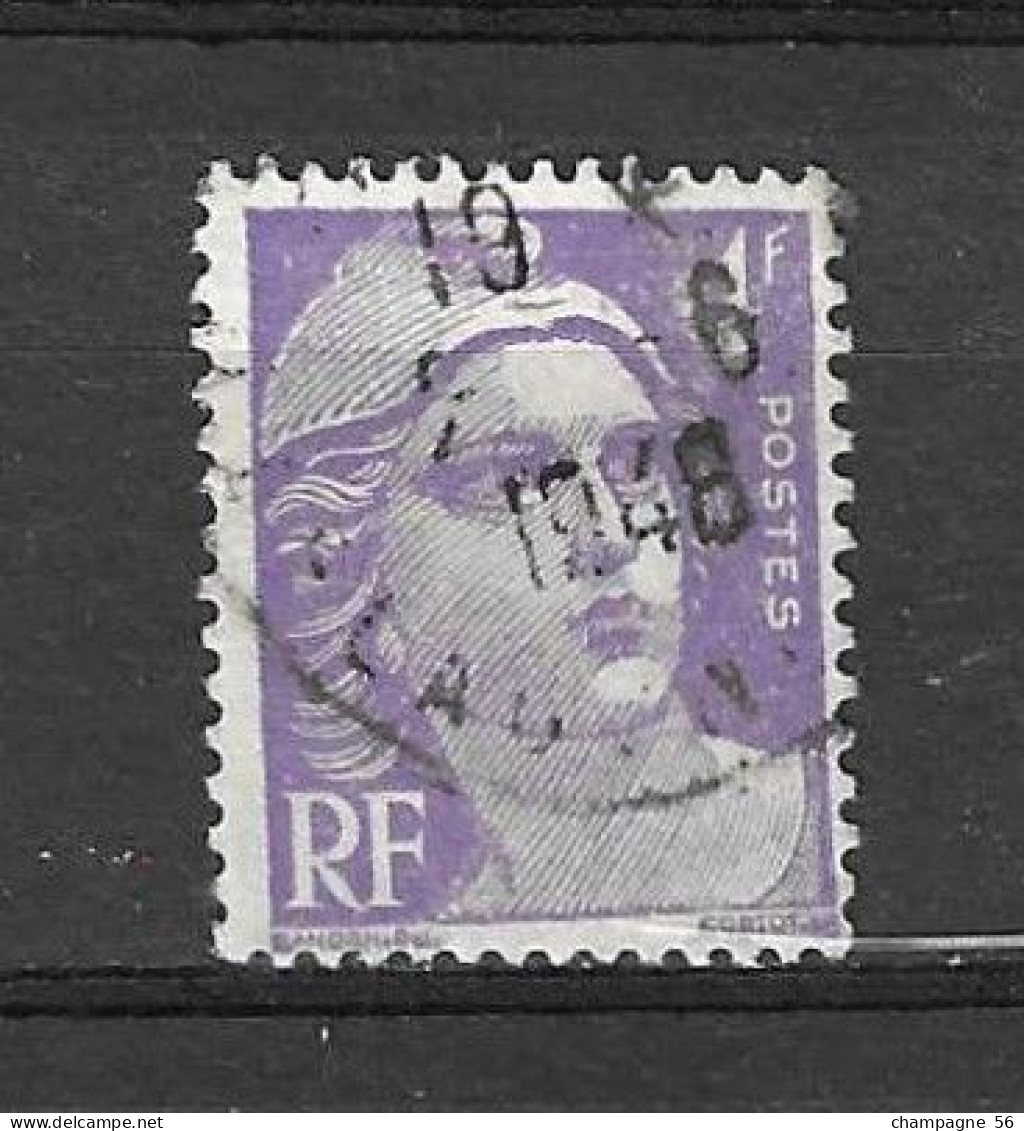 VARIETES FRANCE 1945 N° 718 MARIANNE DE GANDON  4 F OBLITERE 2 .6.1948