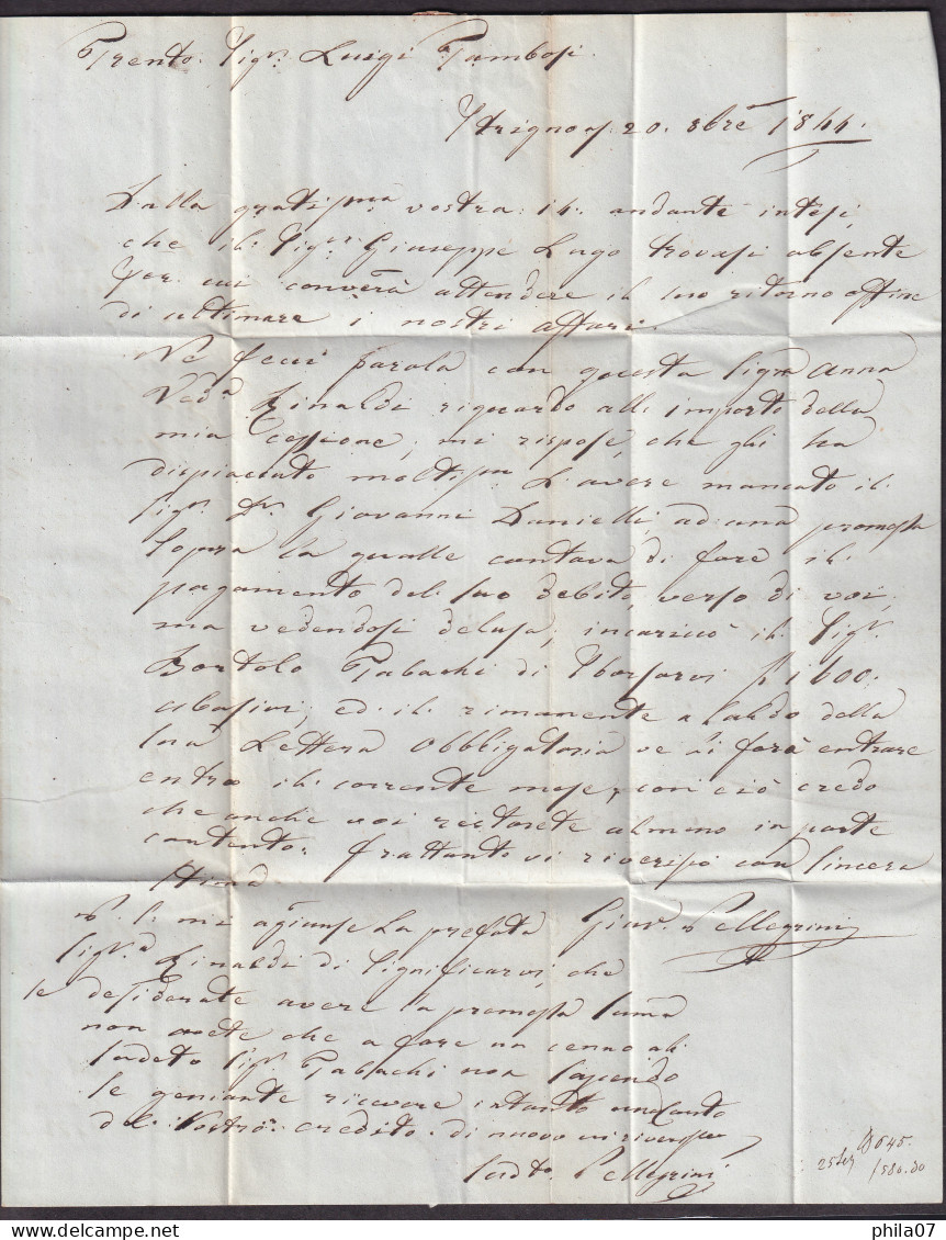 AUSTRIA-ITALY - Letter Sent From Strigno To Trient 1844 / 2 Scans - Autres & Non Classés