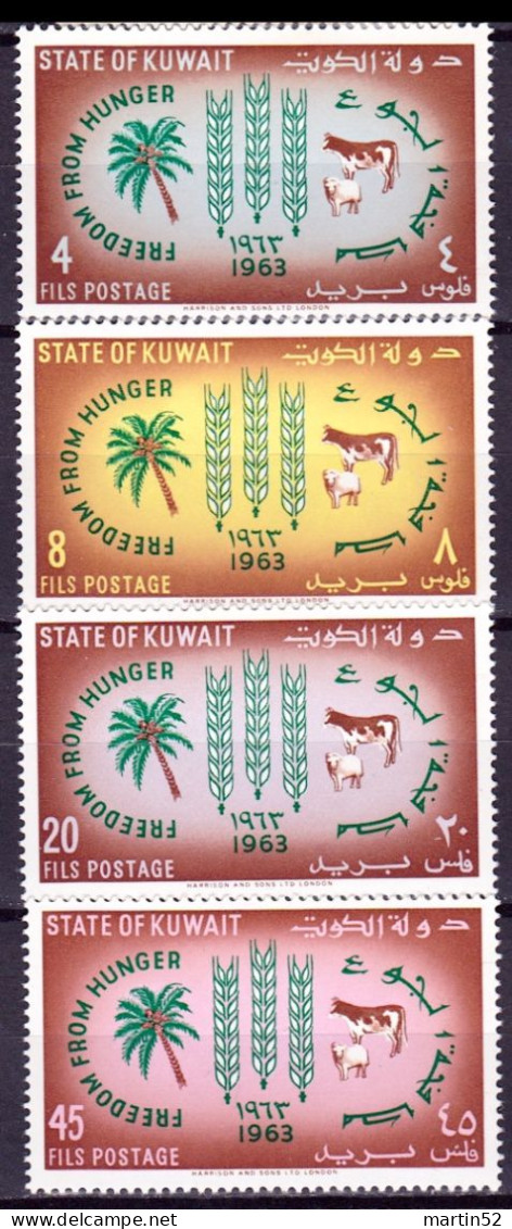 KUWAIT 1963: FREEDOM FROM HUNGER Michel-N° 183-186 ** MNH - ACF - Aktion Gegen Den Hunger