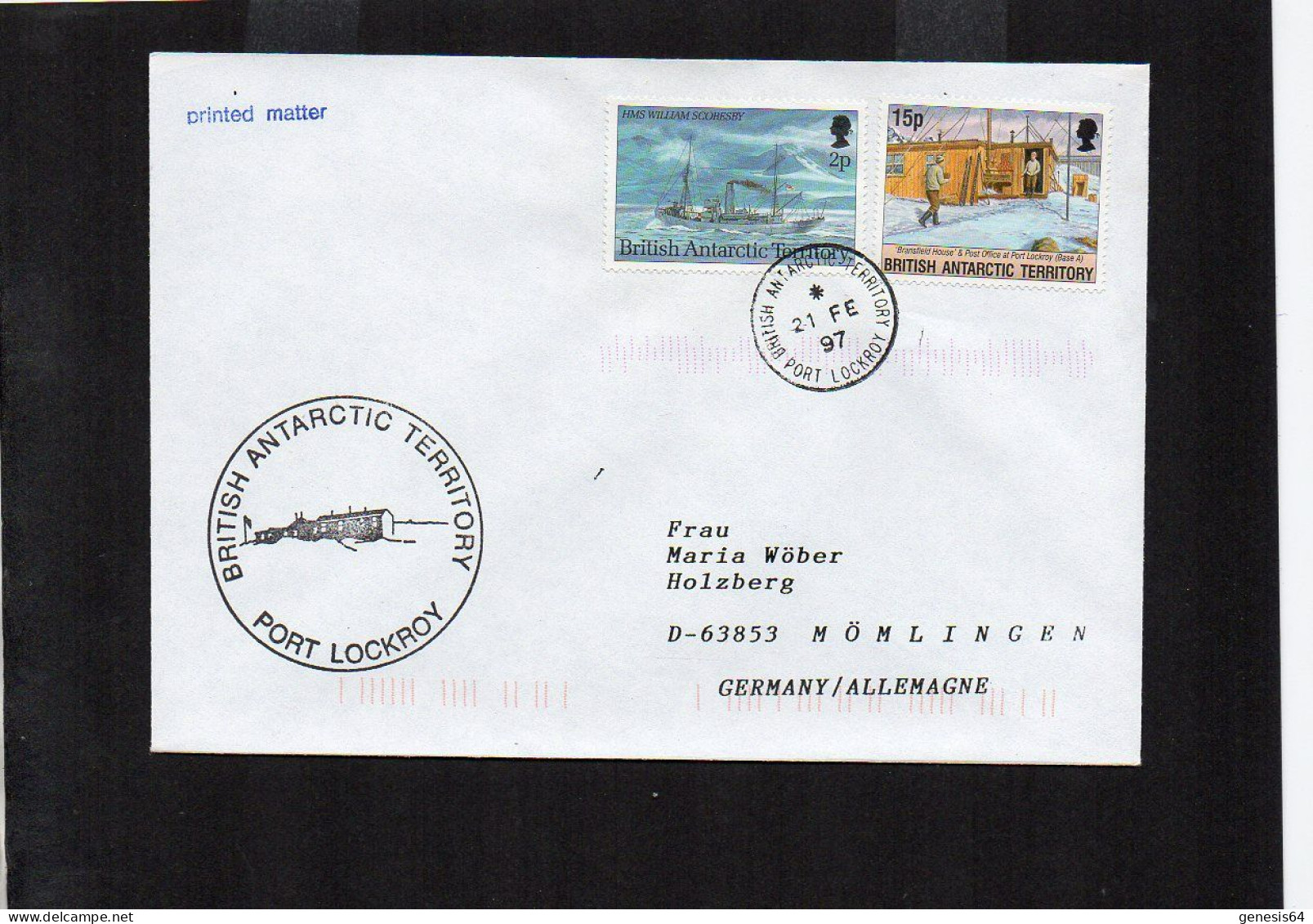 British Antarctic Territory (BAT) 1997 Cover - Port Lockroy 21 FE 97 - (1ATK024) - Briefe U. Dokumente
