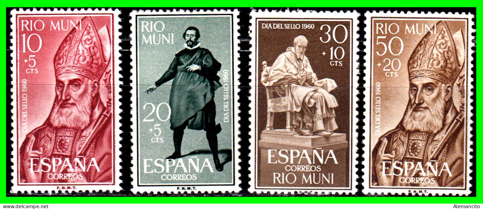 ESPAÑA  COLONIAS ESPAÑOLAS ( RIO MUNI - AFRICA ) SERIE DE SELLOS AÑO 1960 DIA DEL SELLO  - NUEVOS - - Rio Muni