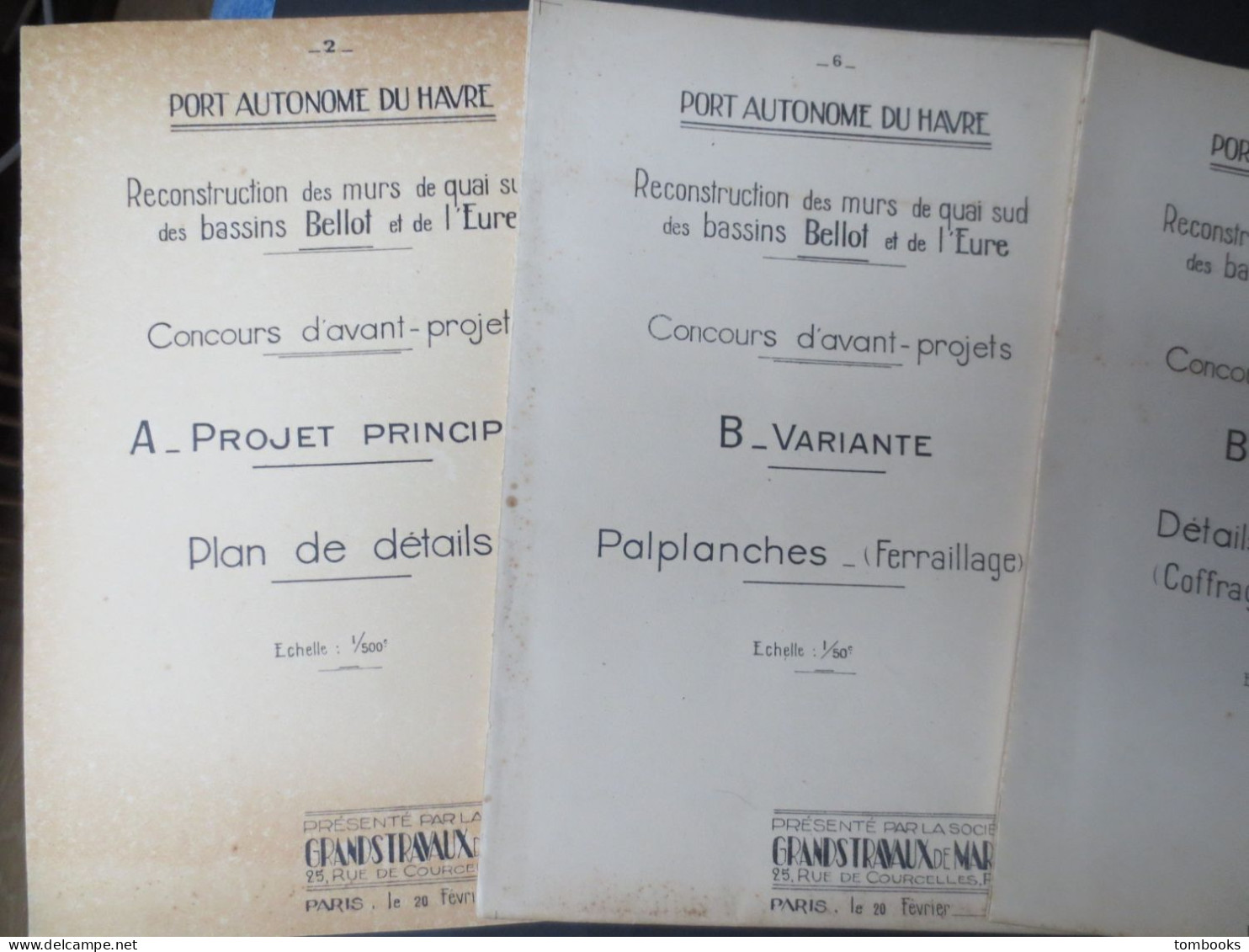 Le Havre - Port Reconstruction Du Quai Bellot Ensemble De 19 Plans Dépliants ( Projets ) - Année 1946 - TBE - - Arbeitsbeschaffung