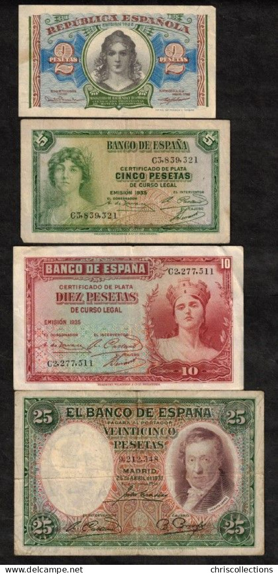 ESPAGNE - Lot De 8 Billets D'Espagne - Sammlungen