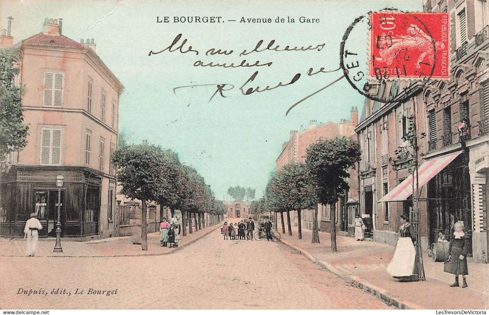 France - Le Bourget - Avenue De La Gare - Dupuis - Colorisé - Animé - Carte Postale Ancienne - Le Bourget