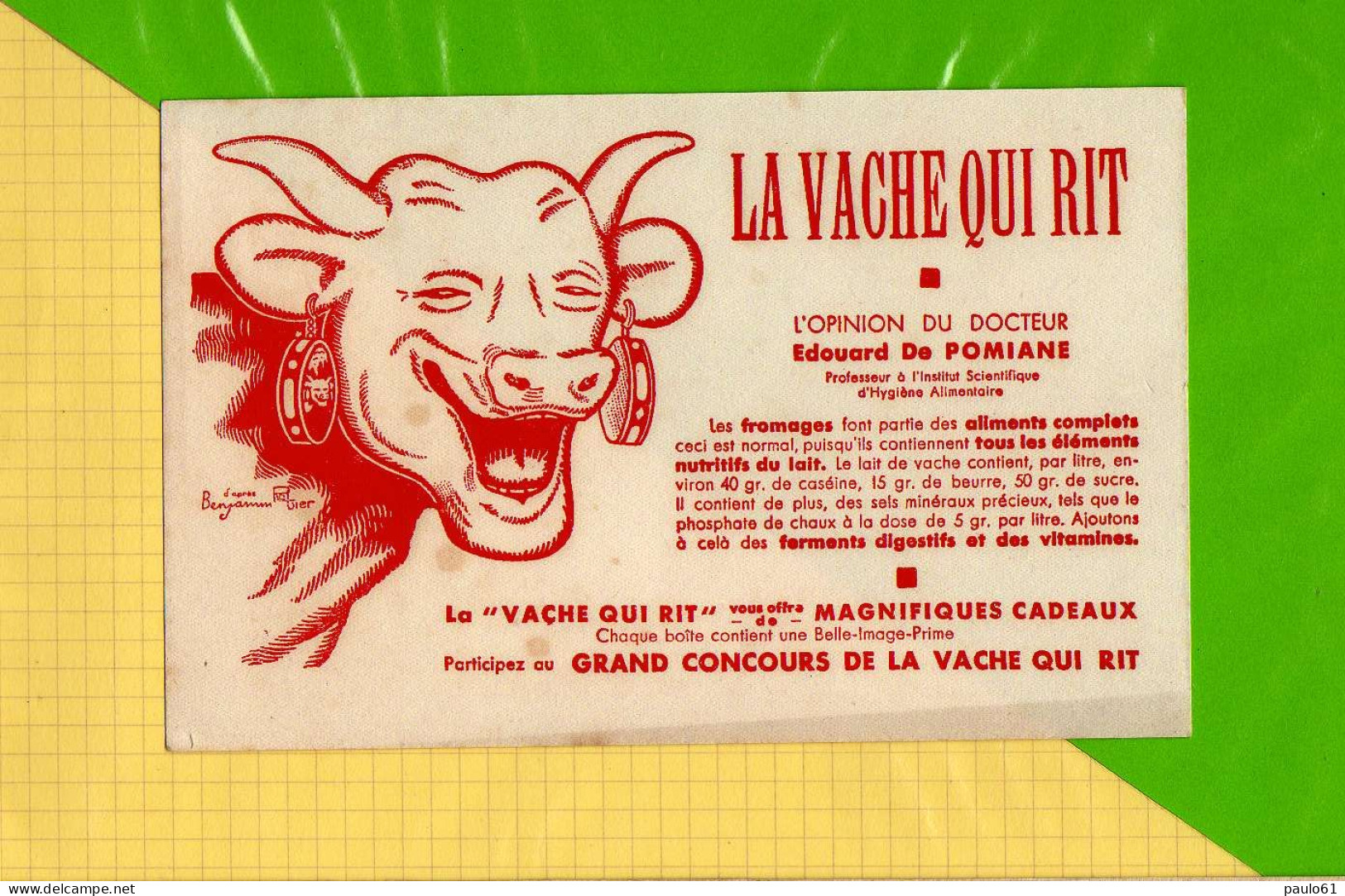 BUVARD & Blotting Paper : La Vache Qui Rit D'apres Benjamin Rabier - Zuivel