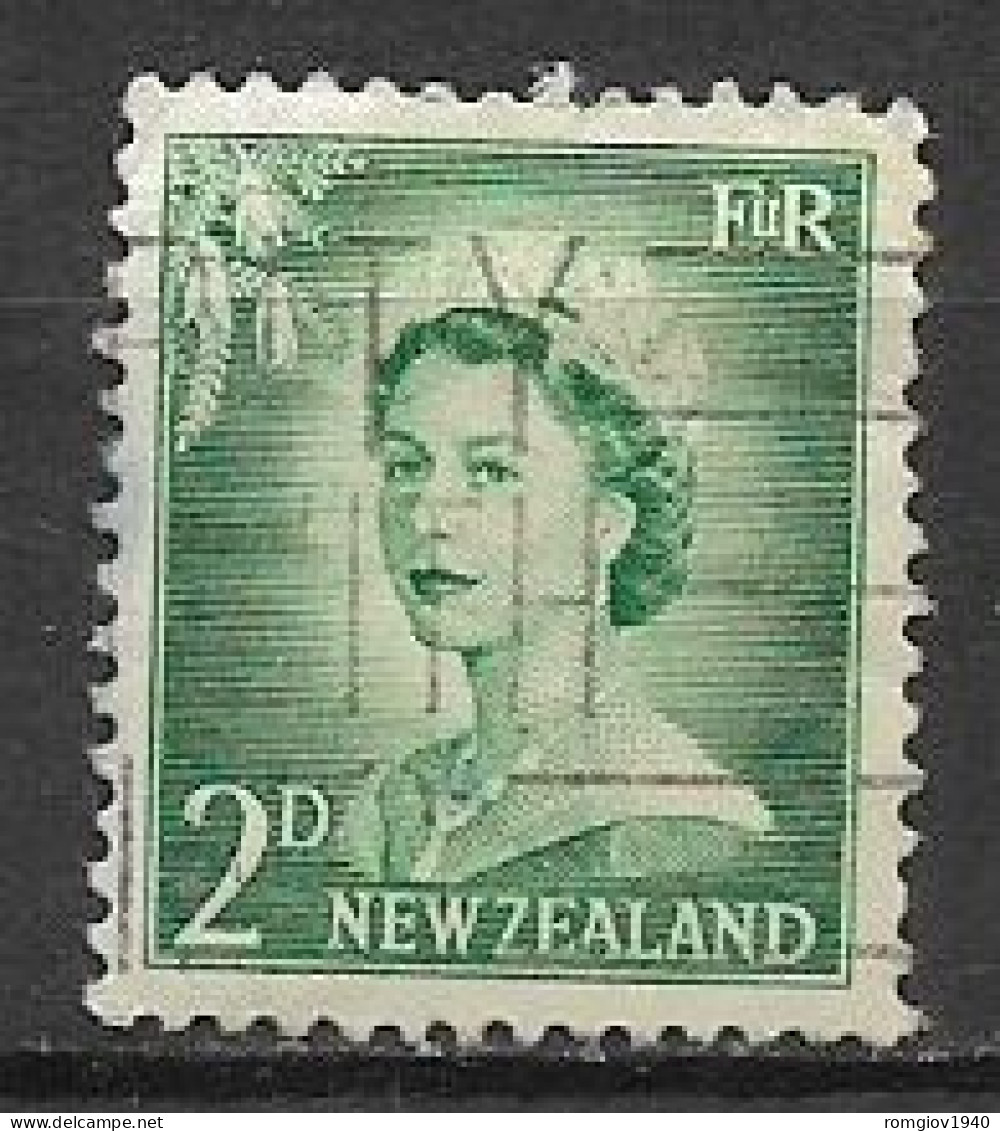 NUOVA ZELANDA  1953-54 SERIE ORDINARIA ELISABETTA II UNIF. 372  USATO VF - Gebraucht