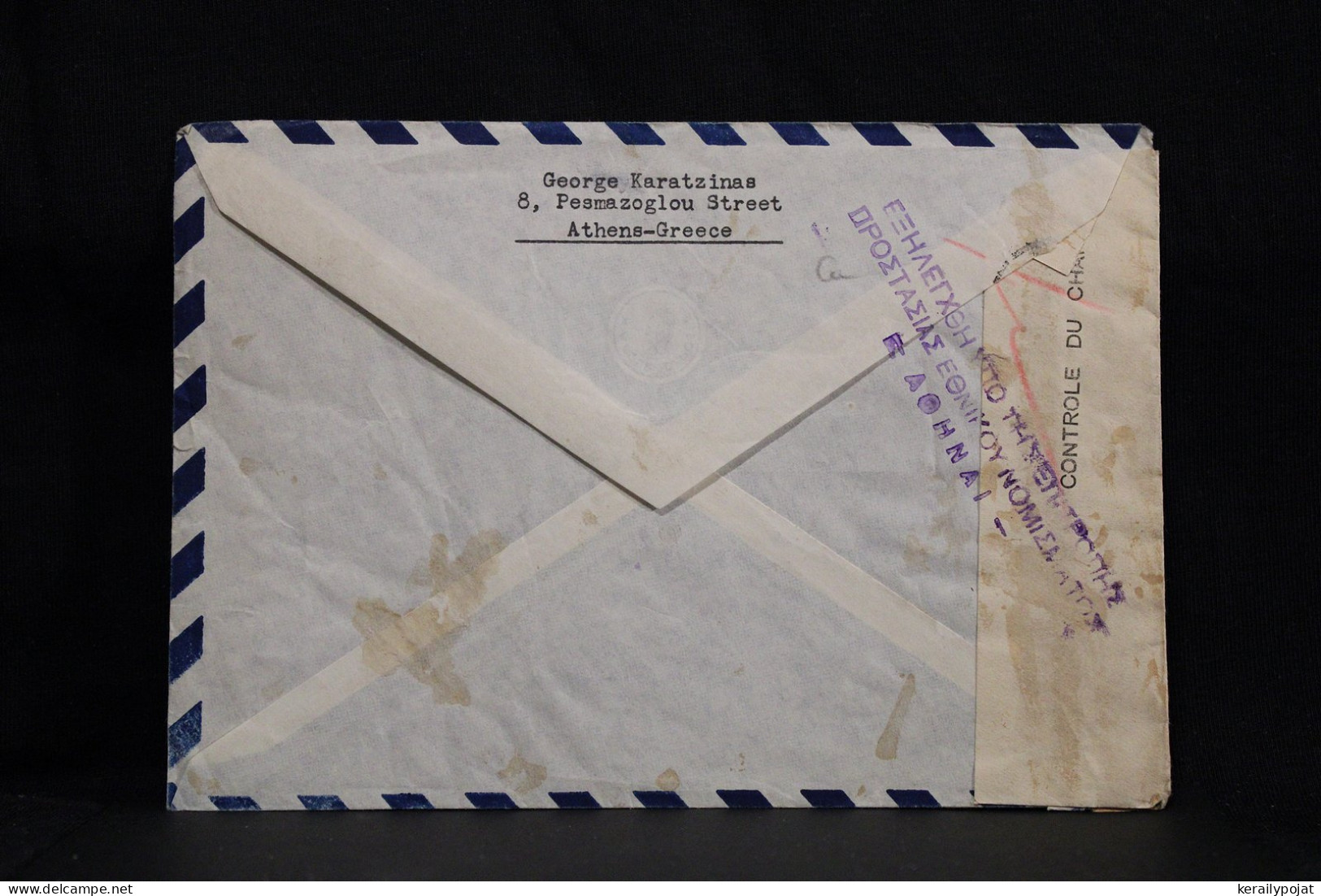 Greece 1940's Censored Air Mail Cover To Germany US Zone__(6798) - Storia Postale