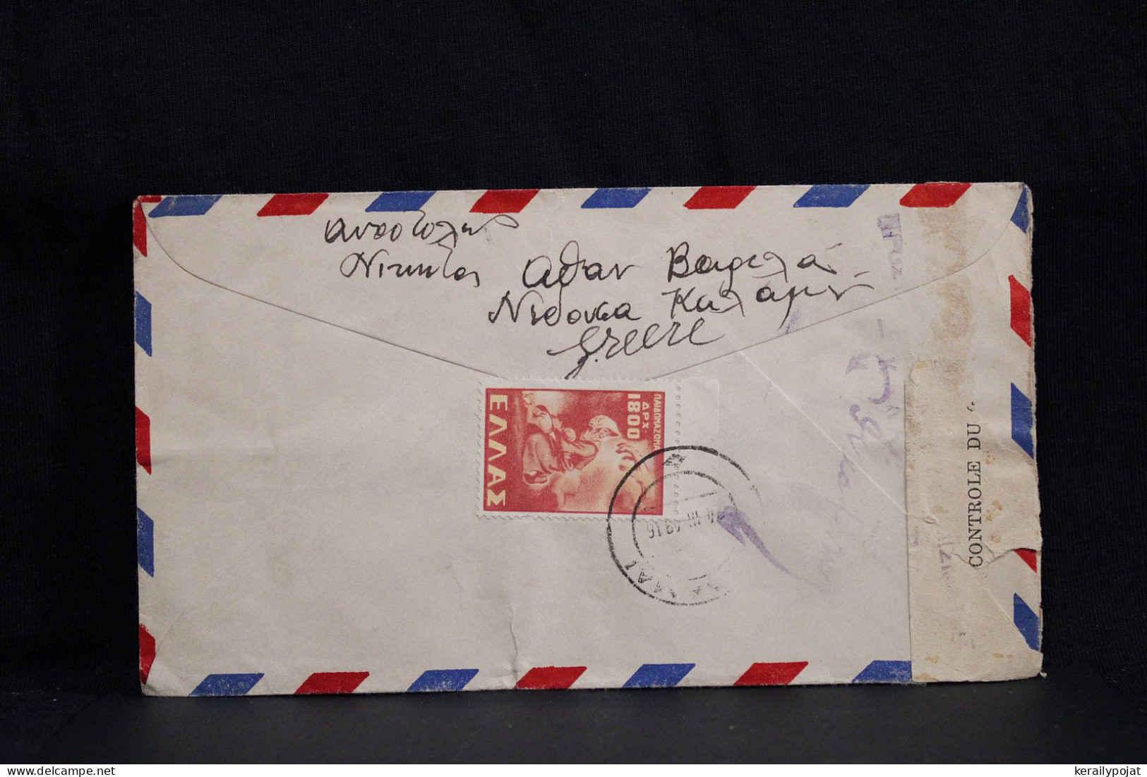 Greece 1949 Censored Air Mail Cover To USA__(6853) - Storia Postale