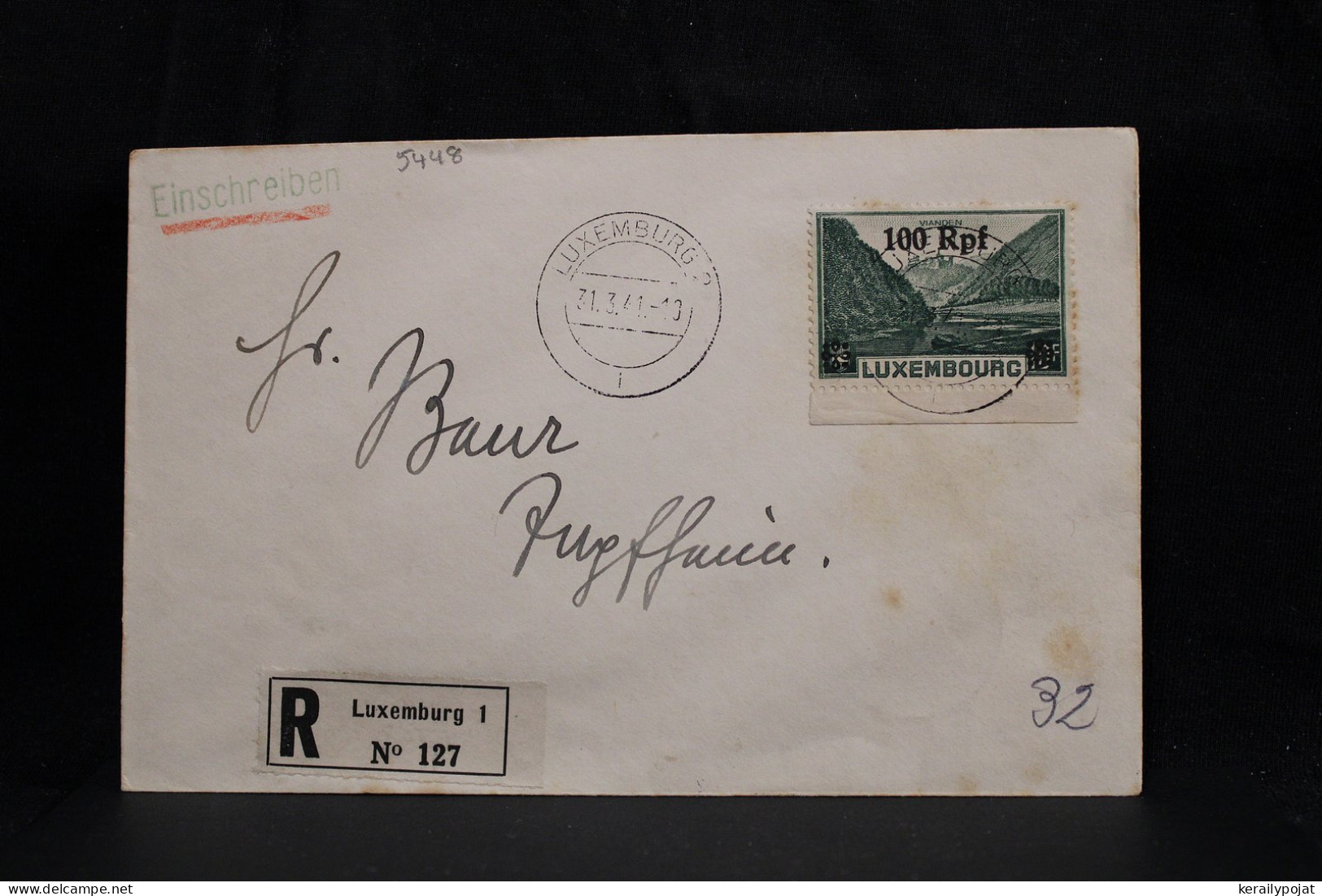 Luxembourg 1941 Luxemburg Registered Cover__(5448) - 1940-1944 German Occupation