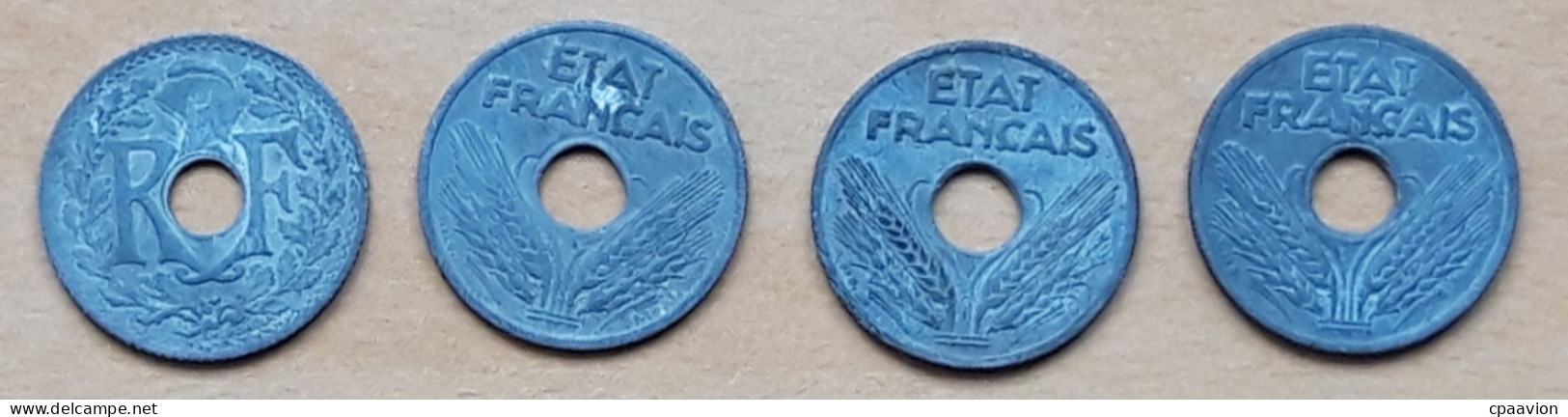 4 PIÈCES: 10 CENTIMES (1941 FRANCE LIBRE , 1941, 1942, 1943 ETAT FRANÇAIS) - 10 Centimes