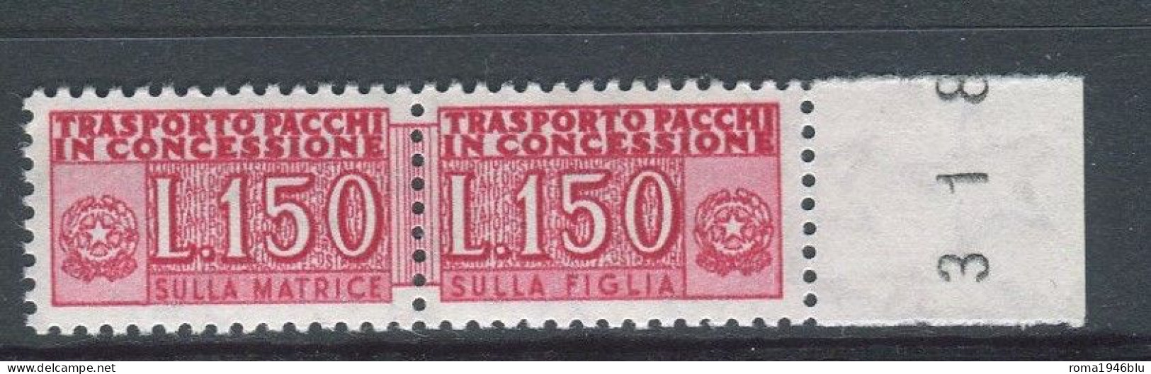 REPUBBLICA 1968  PACCHI IN CONCESSIONE 150 L.  SU CARTA FLUORESCENTE **MNH - Consigned Parcels