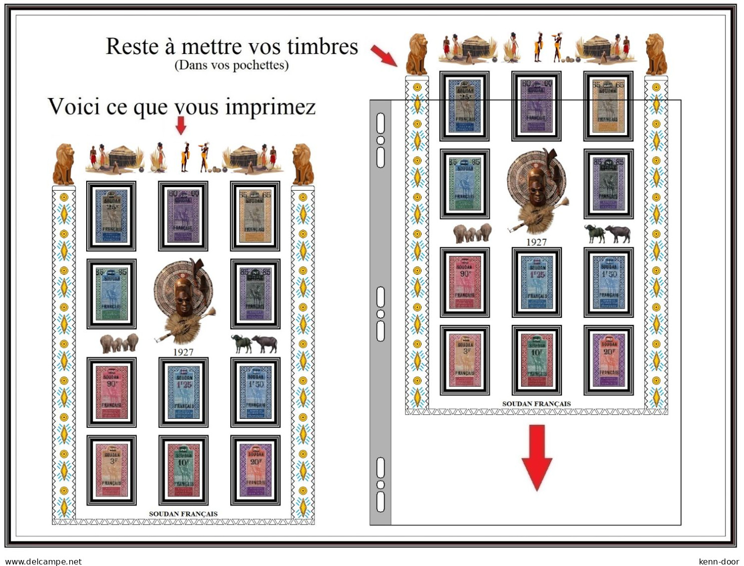 Album de timbres à imprimer SOUDAN FRANCAIS