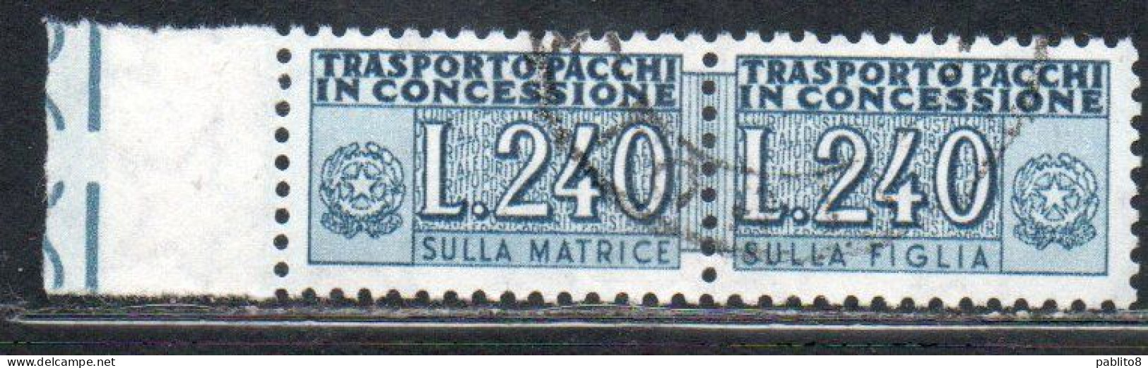 ITALIA REPUBBLICA ITALY REPUBLIC 1955 1981 PACCHI IN CONCESSIONE PARCEL POST STELLE STARS 1966 LIRE 240 USATO USED - Consigned Parcels