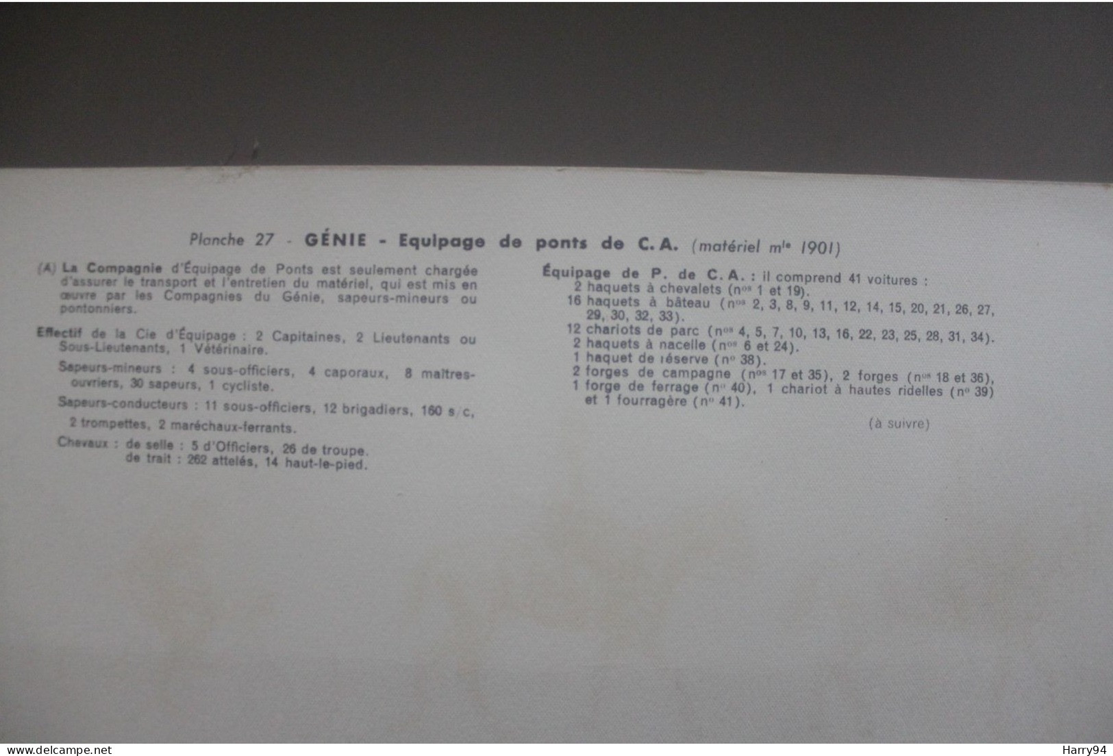 L'Armée Française D'aout 1914 Planche N°27 Génie équipage De Pont  (modèle 1901) Jean Augé - Other & Unclassified