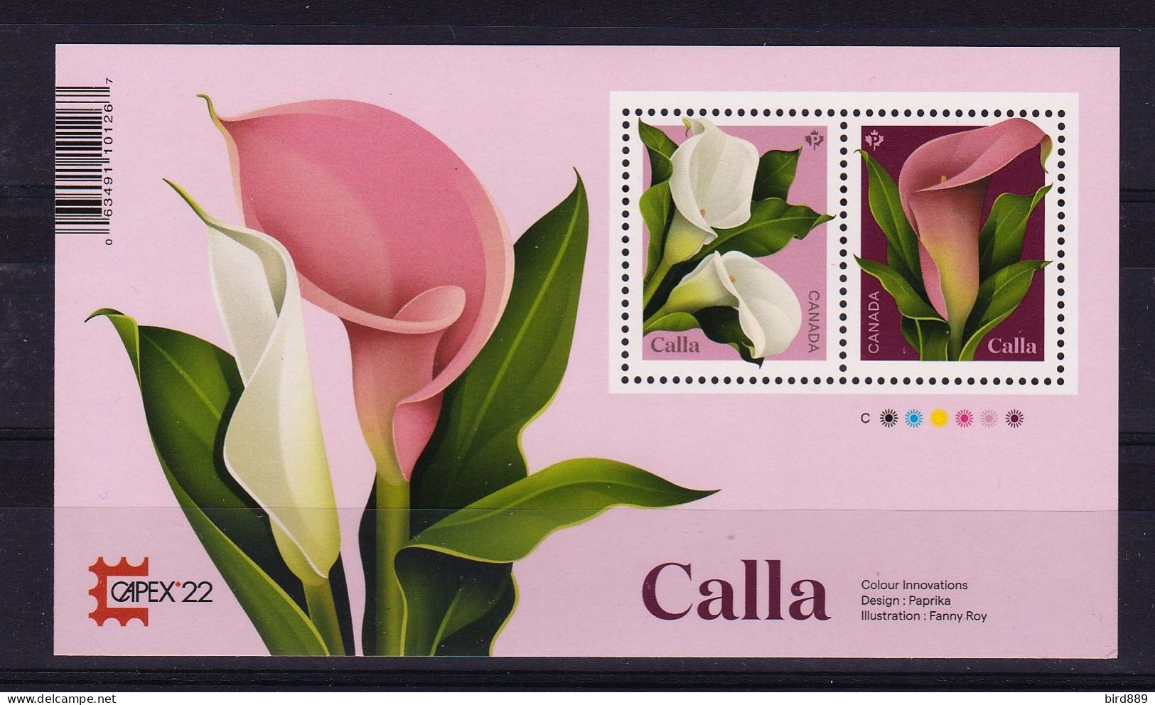 2022 Canada Flower Callas Mini Sheet Overprint CAPEX22 MNH - Ungebraucht