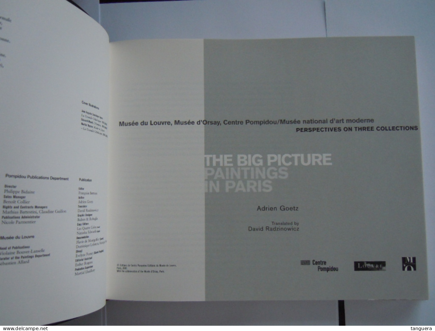 The Big Picture: Paintings In Paris Perspectives On Three Collections 2003 - Author: Adrien Goetz - Fine Arts