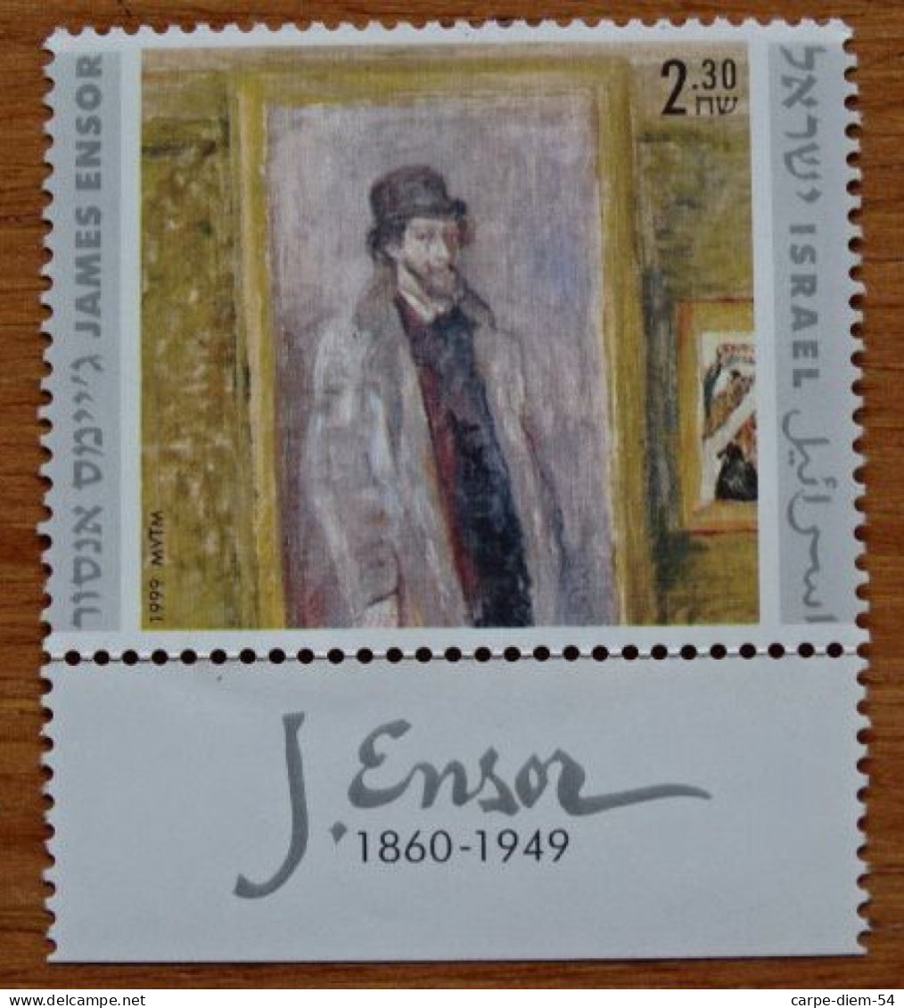 Belgique & Israel - First Day Sheet + Enveloppe FDC + 2 timbres non oblitérés - James Ensor - 1999