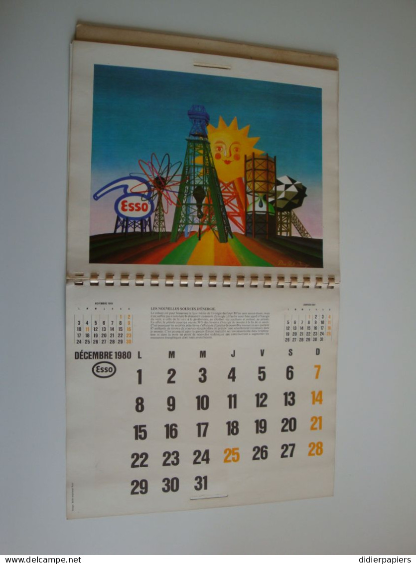 Calendrier 100 Ans D'Histoire En France ESSO,1980,dessins De Pierre Paul Darigo - Groot Formaat: 1971-80