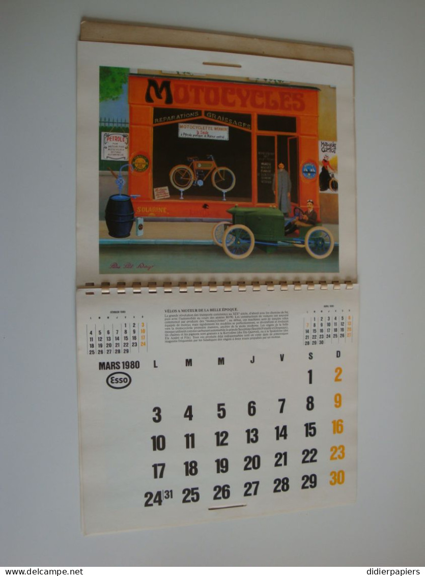 Calendrier 100 ans d'Histoire en France ESSO,1980,dessins de Pierre Paul Darigo