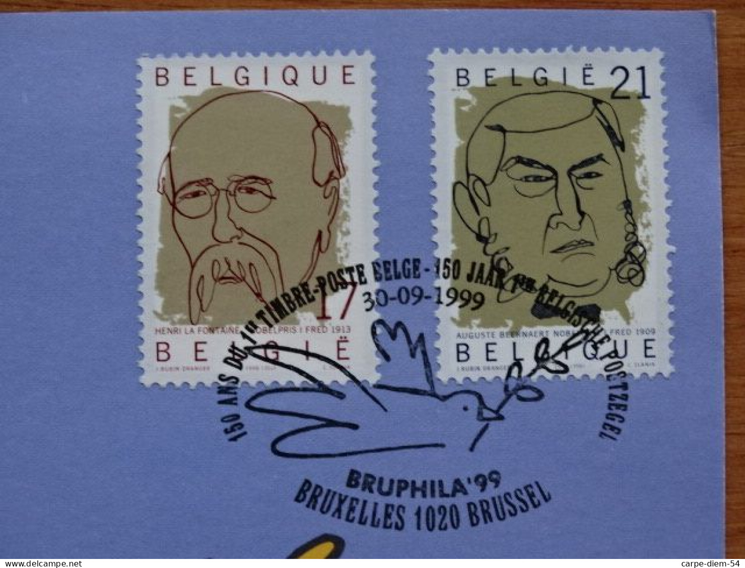 Belgique & Suède - Feuillet De Luxe + 2 Timbres Belgique & Carnet 4 Timbres Suède - Prix Nobel - Bruphila 1999 - Deluxe Sheetlets [LX]