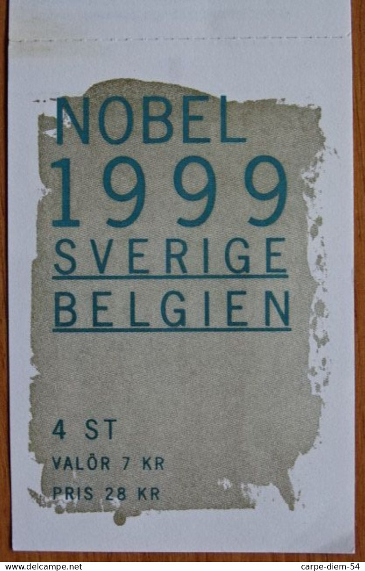 Belgique & Suède - Feuillet de Luxe + 2 timbres Belgique & Carnet 4 timbres Suède - Prix Nobel - Bruphila 1999