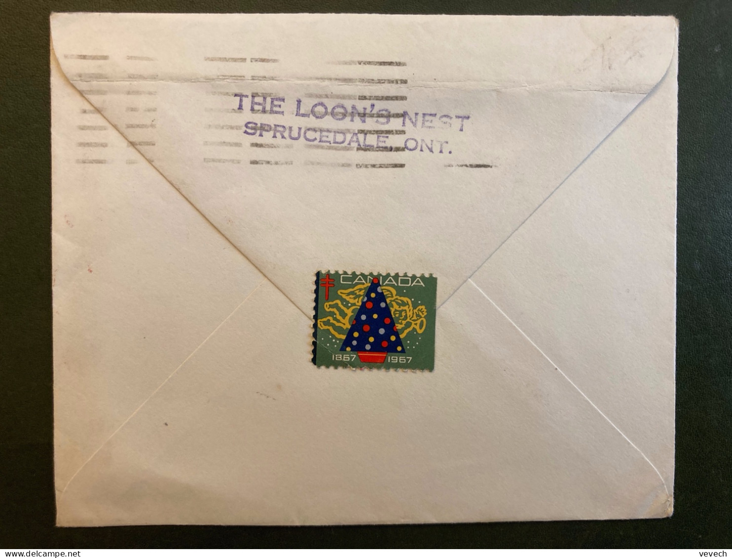 LETTRE Pour La FRANCE TP CHRISTMAS NOEL 5 OBL.MEC.NOV 20 1967 TORONTO + VIGNETTE 1867 1967 CANADA - Briefe U. Dokumente