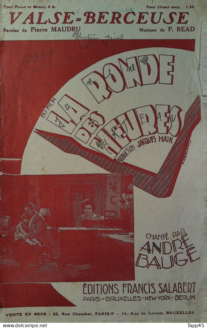 La Ronde Des Heures  > Partition Musicale Ancienne > Voir Aussi La Rubrique  Delcampe 18607 > Réf: 3/04/2023 - Chant Soliste