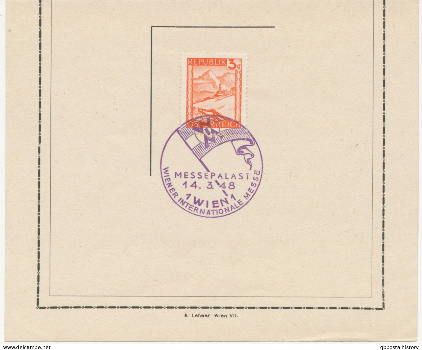 ÖSTERREICH SONDERSTEMPEL 19487 „WIM MESSEPALAST 14.3.48 – 1 WIEN 1 – WIENER INTERNATIONALE MESSE“ In Seltene Stempelfarb - Briefe U. Dokumente