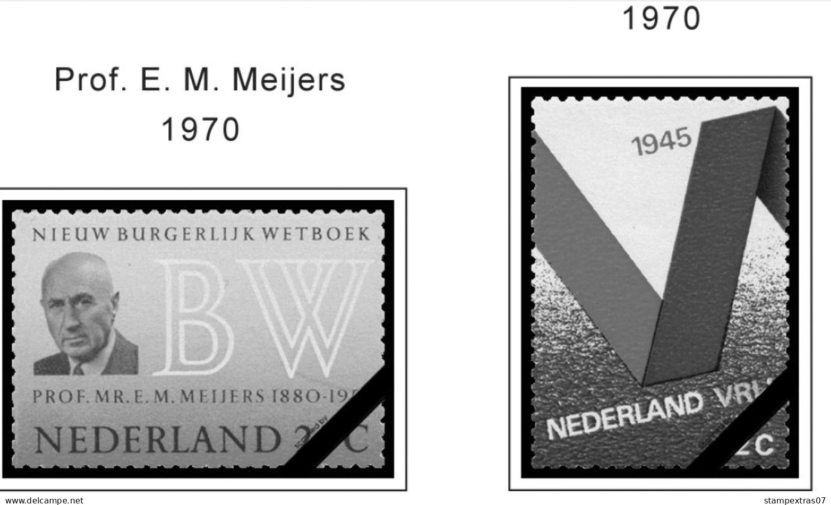 NETHERLANDS 1852-2010 + 2011-2020 STAMP ALBUM PAGES (474 b&w illustrated pages)