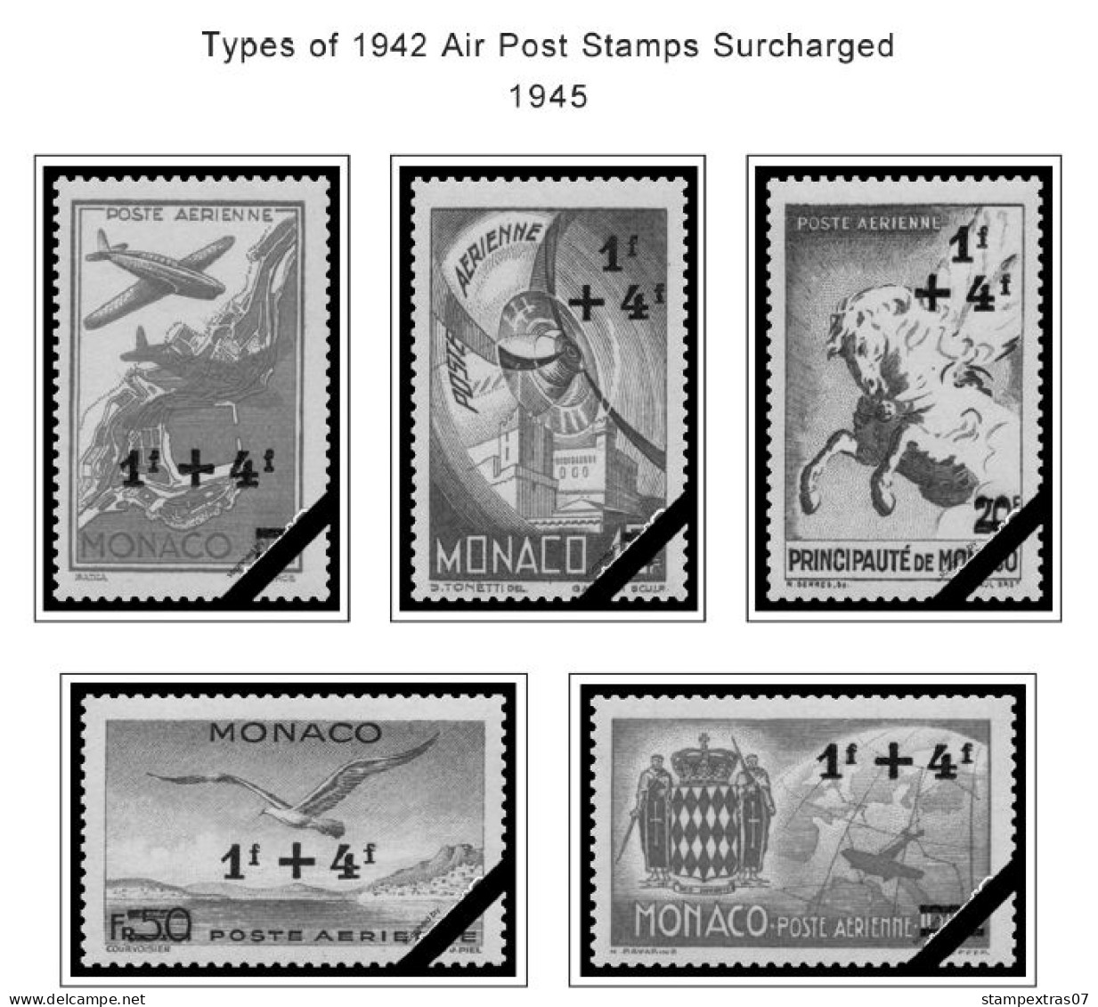 MONACO 1855-2010 + 2011-2020 STAMP ALBUM PAGES (409 b&w illustrated pages)